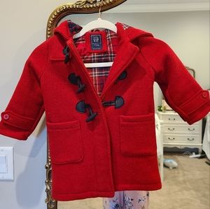 Baby gap red toggle coat